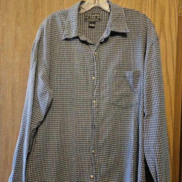 U.S. Expedition Men's Long Sleeve Button Down Shirt - Picture 1 of 5
